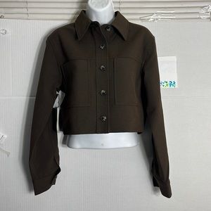 Aritzia color Heather Rich Cocoa Little Cropped Jacket